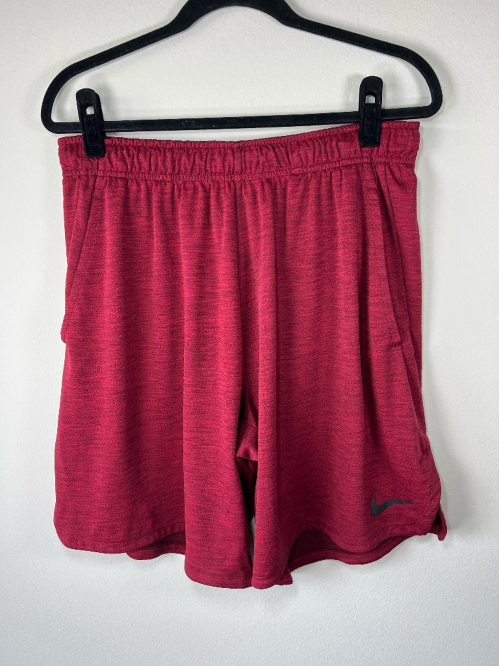 Nike Dri-Fit Athletic Shorts Heathered Red Pull On Pockets Stretch Athleisure XL